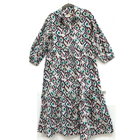 Anthropologie Dresses & Skirts - Maeve The Bettina Cotton Tiered Shirt Dress sz S